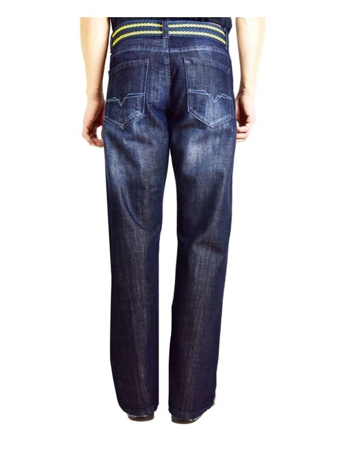 Flypaper Men's Bootcut Leg Belted Jeans