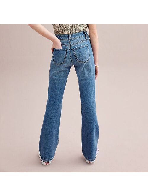 Girls 7-16 Vanilla Star Floral Embroidery Flare Jeans
