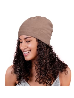 Alnorm Satin Lined Skull Cap Slouchy Slap Beanie Warm Knit Hat for Locs Curls