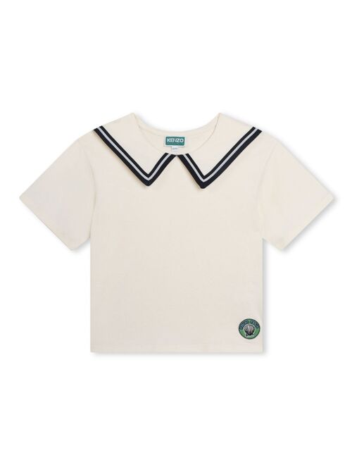 Kenzo Kids sailor-collar cotton T-shirt
