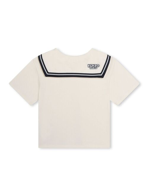 Kenzo Kids sailor-collar cotton T-shirt