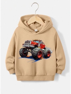Young Boys' Casual Cartoon Printed Long Sleeve Sweatshirt Suitable For Autumn And Winter