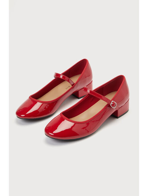 Madden Girl Tutu Red Patent Low Heel Mary Janes
