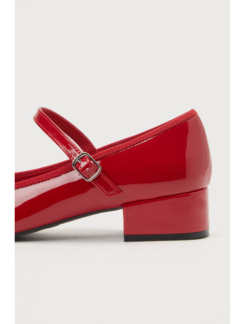 Madden Girl Tutu Red Patent Low Heel Mary Janes