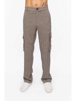 Houndstooth Straight Leg Trousers Brown/Multi