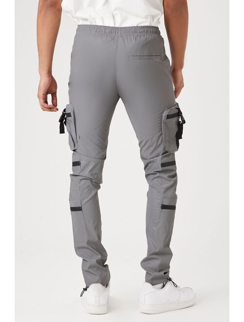 Forever 21 Reflective Cargo Joggers Grey/Multi
