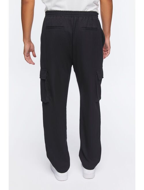 Forever 21 Drawstring Cargo Joggers Black