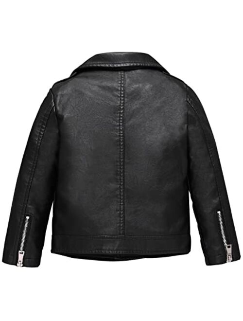 LOKTARC Boys Girls Faux Leather Jacket for Kids Motorcycle Biker Leather Jackets