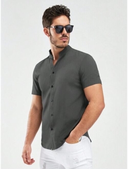 Manfinity Homme Men Solid Button Up Shirt