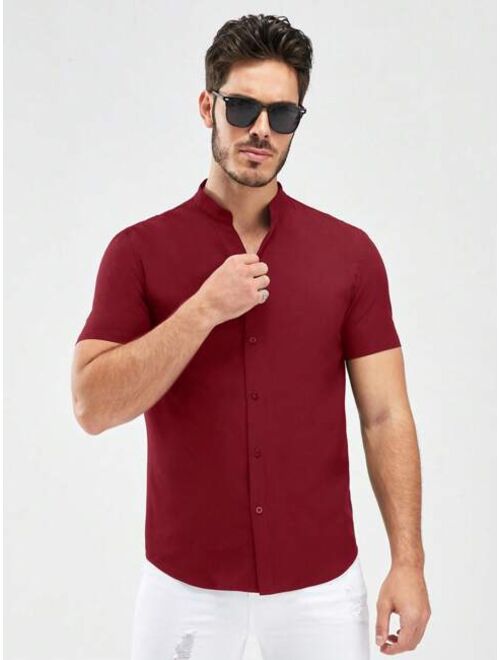 Manfinity Homme Men Solid Button Up Shirt
