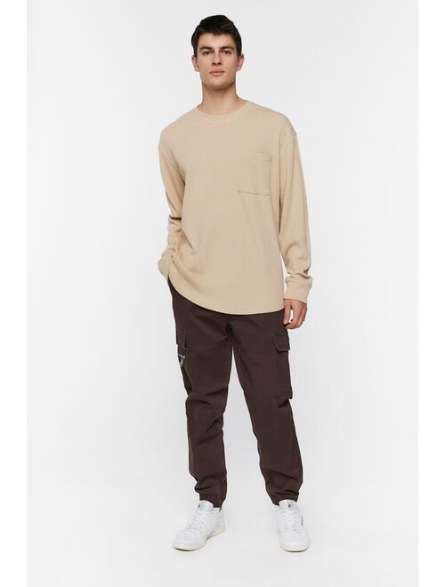 Forever 21 Twill Drawstring Cargo Joggers Cocoa