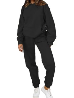 PAODIKUAI Women 2 Piece Outfits Hoodie Sweatsuits Set Sweatpants Long Sleeve Sweatshirt Matching Joggers Tracksuit Sets