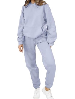 PAODIKUAI Women 2 Piece Outfits Hoodie Sweatsuits Set Sweatpants Long Sleeve Sweatshirt Matching Joggers Tracksuit Sets