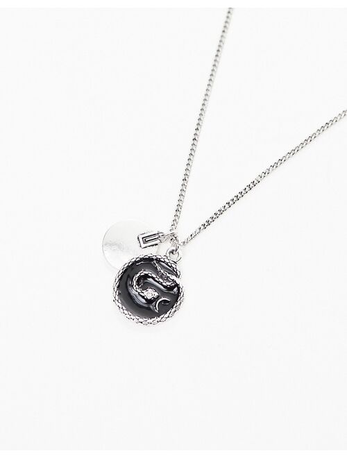 Faded Future double coin pendant necklace in silver