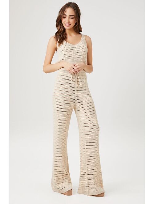 Forever 21 Open Knit Tank Top &amp; Pants Set Nude