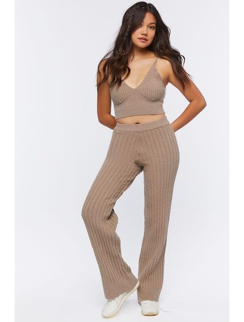 Forever 21 Rib Knit Cami &amp; Pants Set Taupe