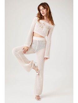 Crochet Crop Top & Pants Set Sandshell