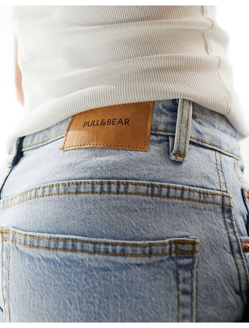 Pull&Bear straight fit jeans in light blue
