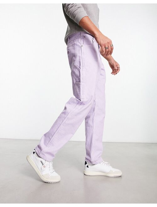 Dickies garyville hickory carpenter jeans in lilac