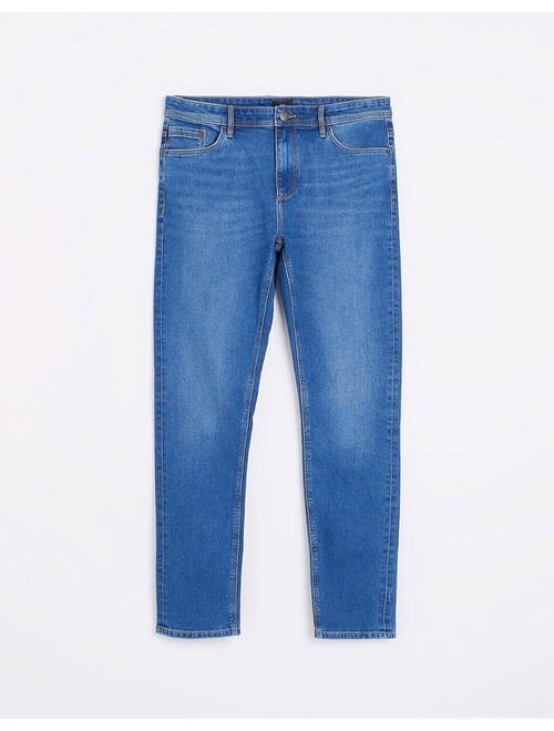River Island skinny jeans in mid blue