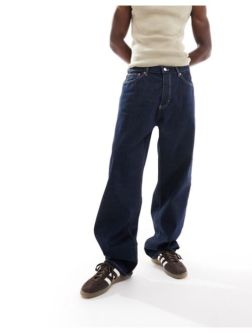 Weekday Galaxy loose fit straight leg jeans in blue rinse