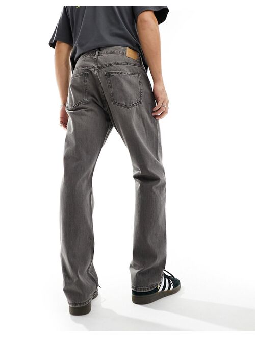 Weekday Space relaxed fit straight leg jeans in clay gray
