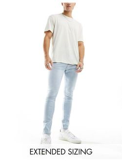 spray on jeans with power stretch in light wash blue