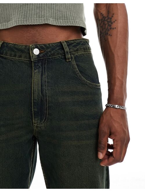 Reclaimed Vintage unisex barrel leg jeans in sea green wash