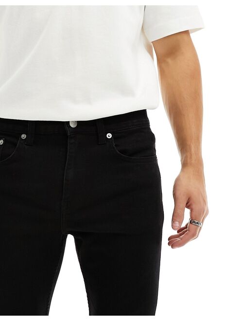 Only & Sons fly super skinny fit jeans in black