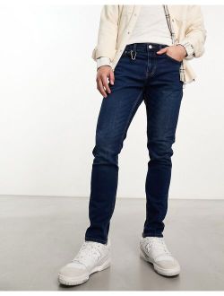 rope slim tapered fit jeans mid wash