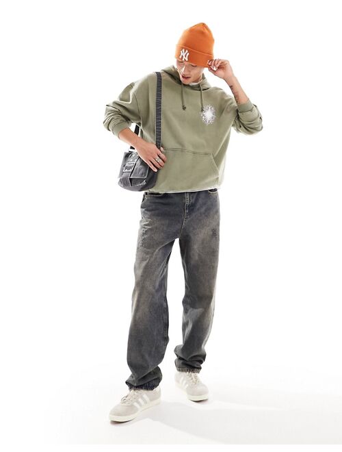 Reclaimed Vintage baggy dad jeans in grunge blue wash