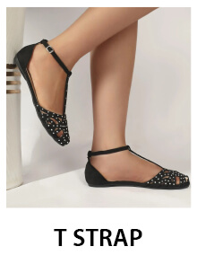 T Strap Flats for Women