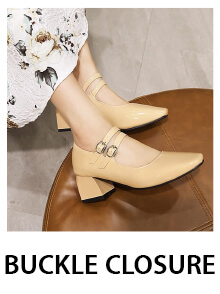 Buckle closure Pump and Peep toes for women 